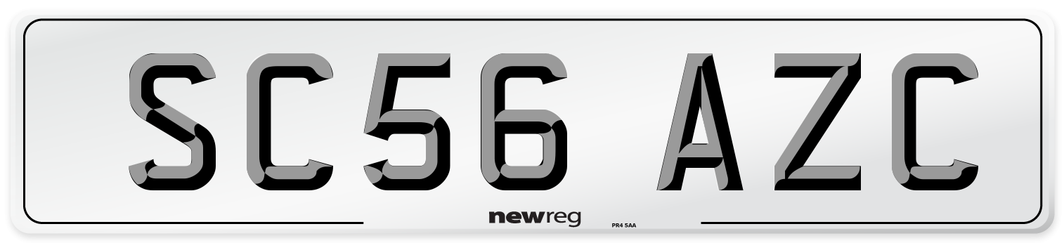 SC56 AZC Number Plate from New Reg